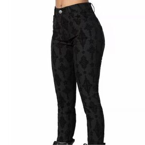 Killstar Black Gothic Embossed Cross Pants